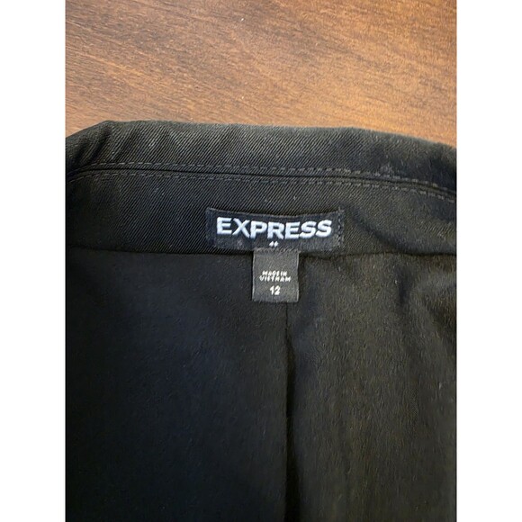 Express Blazer Women 12 Black 1 Button Suit Jacket Business Career - Picture 3 of 9